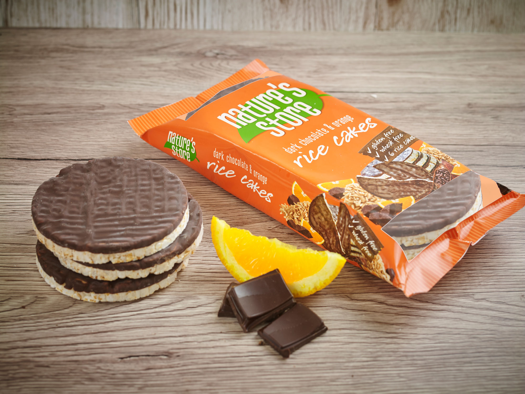 Dark Chocolate and Orange Rice Cakes